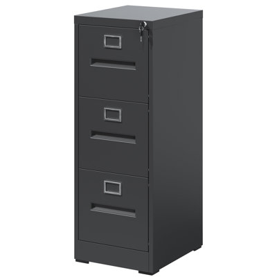 3 Drawer Vertical File Cabinet, Locked Design, A4 Legal/Letter Size, Easy Assembly, Smooth Surface