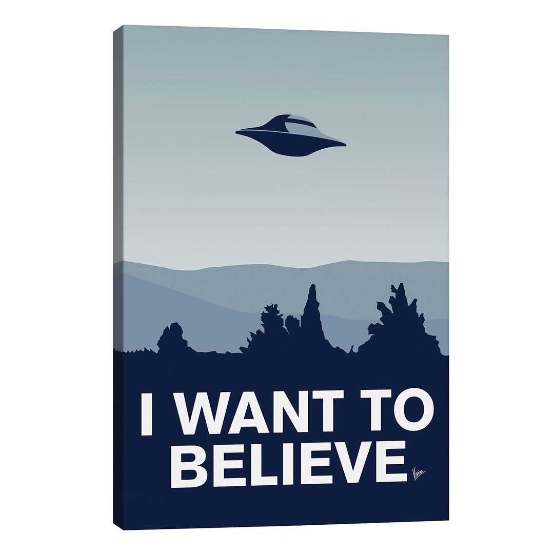 Leinwandbild I Want to Believe Minimal Poster X-Files von Leonid Afremov