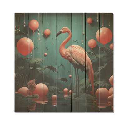 Ping-pong Playful Flamingo Match - animal flamant sur bois