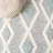 Vermont Hand Loomed Wool/Cotton Southwestern Rug in Ivory/Blue-1912415537