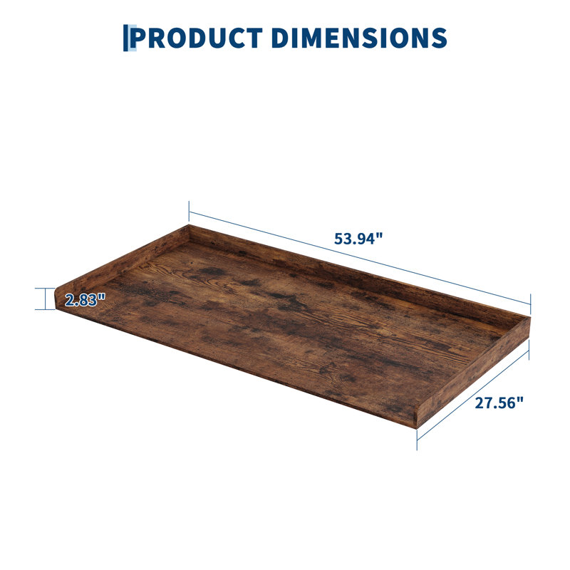 Comptoir de laveuse-sécheuse 54 po, plan de travail pliant pour salle de lavage rustique avec patins antidérapants pour plier et organiser
