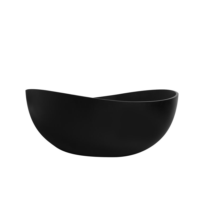 Baignoire de trempage autoportante de 63 pouces pour salle de bain, Black