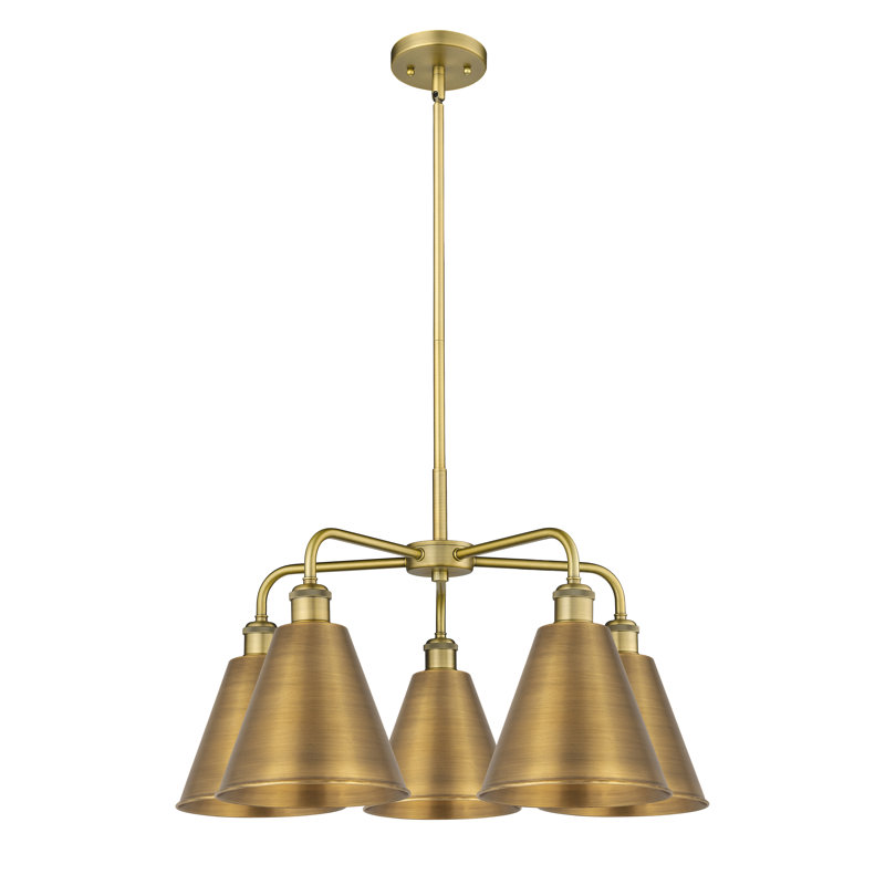 Lustre en cône à 5 lumières Allare Cone, Laiton brossé