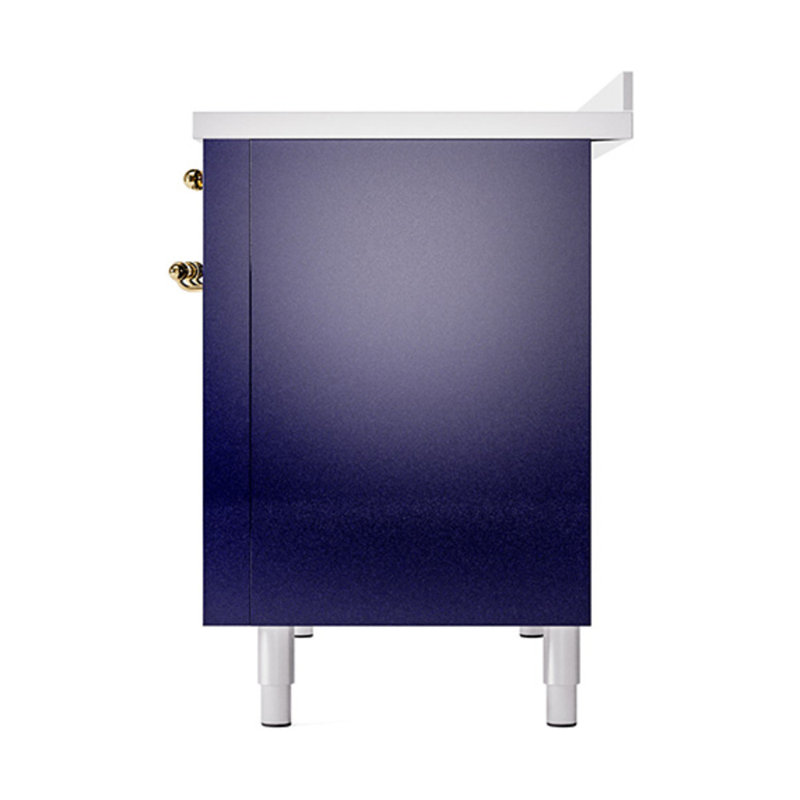 ILVE Nostalgie II Noblesse 48 po à induction, Bleu minuit / laiton