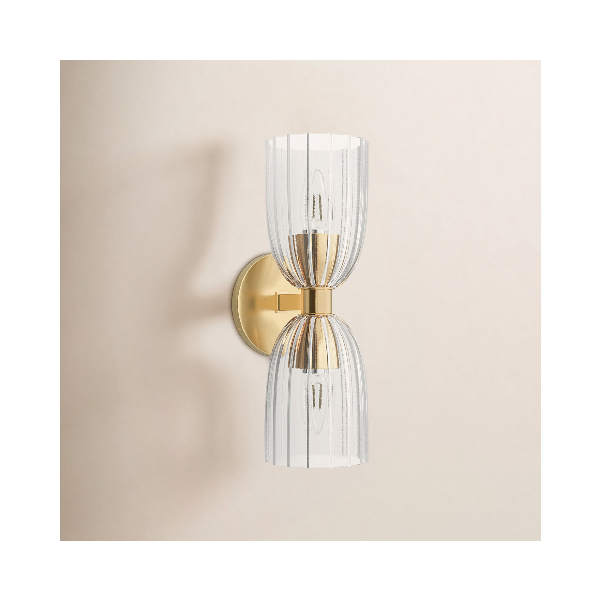 Whistler 2-Light Wall Sconce in Natural Brass