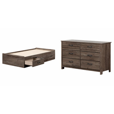 Asten Fall Oak Bed Dresser Full