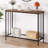 33.5 Inch Entrance Table,Sofa Table with Glass Shelf and Metal Frame Narrow Entrance Table-327808568