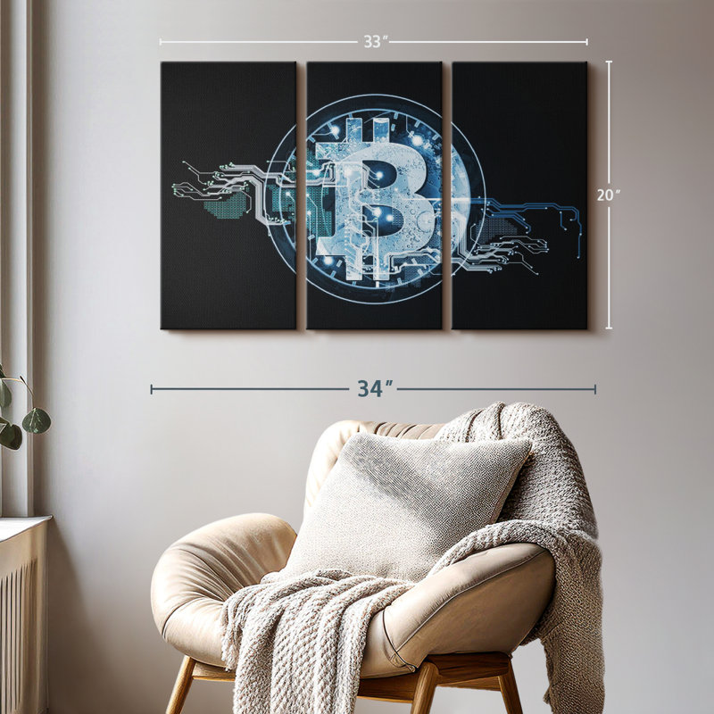 " Bitcoin Crypto ", 20" H x 33" W