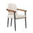 Aleric Modern Curved Wood and Black Metal Upholstered Dining Chair-1191487328