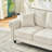 63" Modern 2-Seater Sofa with Rolled Arms,Chenille Upholstered Couch with Wood Legs and Nailhead Trim for Living Room, Apartment,Beige-1556236599
