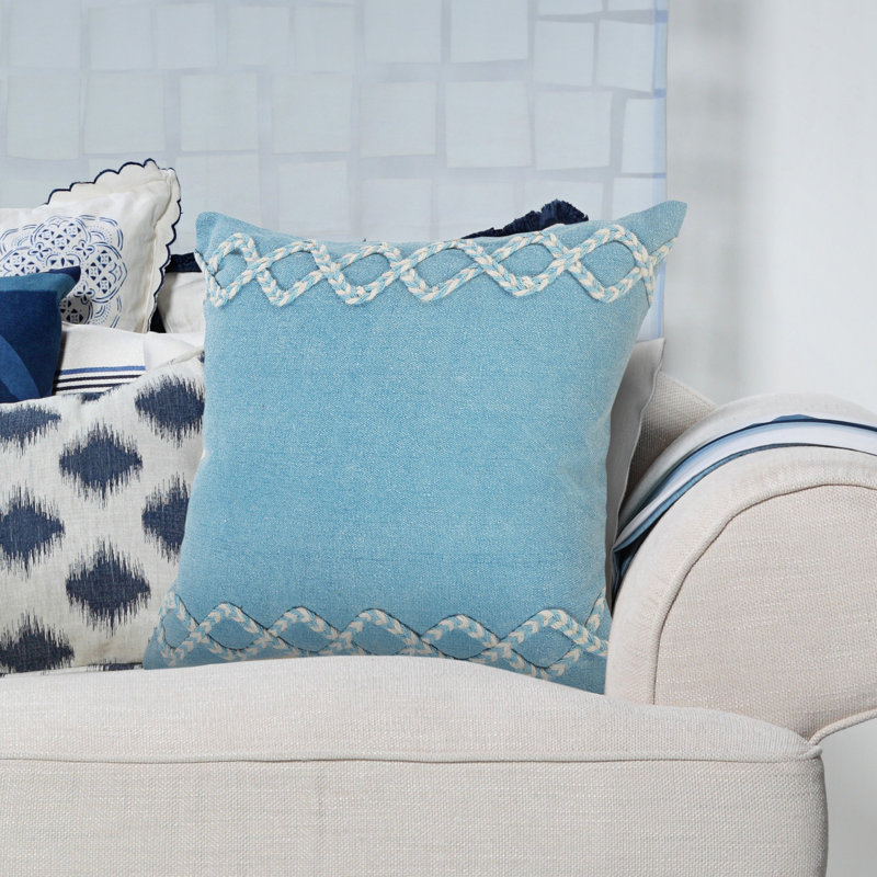 Housse de coussin décoratif 100% coton Avery, Jaune, Housse de coussin seulement - sans coussin