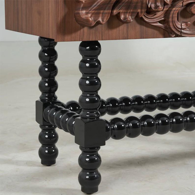 Élégant buffet rétro sculpté de grande capacité