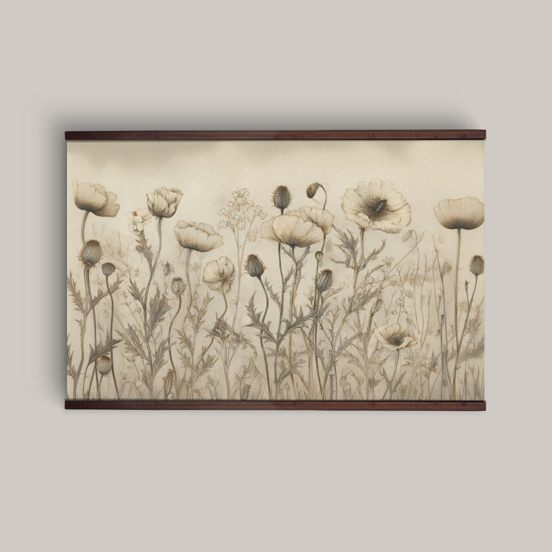 «Wildflower Meadow», art mural rétro sur toile, H 40 po x l 60 po