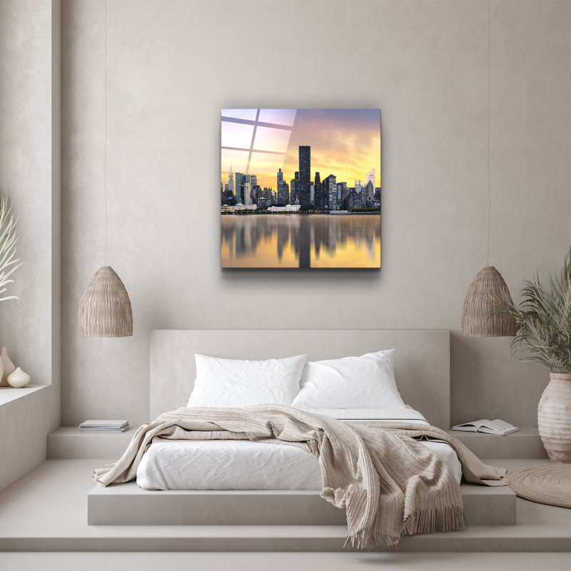 Superbe peinture décorative en verre trempé de 31,5 po x 31,5 po | 100% verre trempé, épaisseur: 0,16 pouce | Imprimé UV pour des couleurs éclatantes et une durabilité | Décoration murale parfaite pour le salon, la chambre à coucher ou le bureau, design élégant et moderne