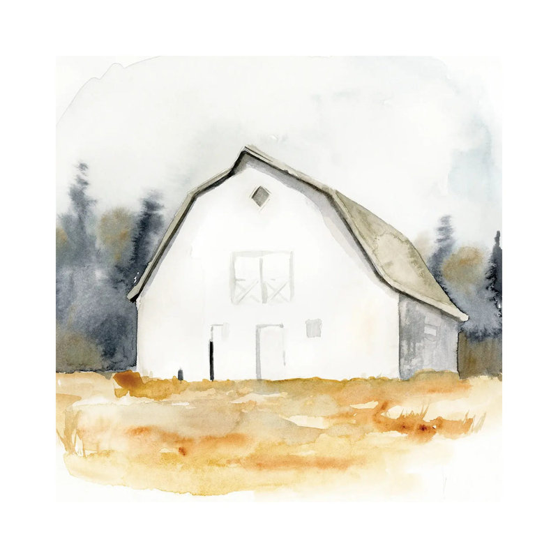 Barn Watercolour III by Victoria Barnes - Wrapped Canvas Painting, 45.72 cm H x 45.72 cm W