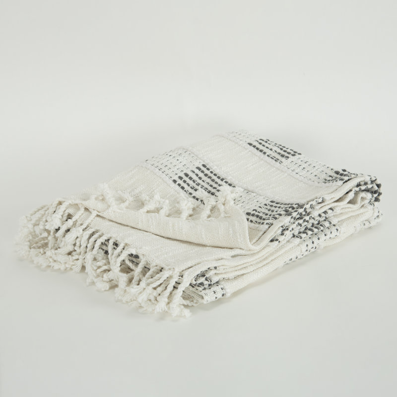 Jeté Alora, Gris / blanc