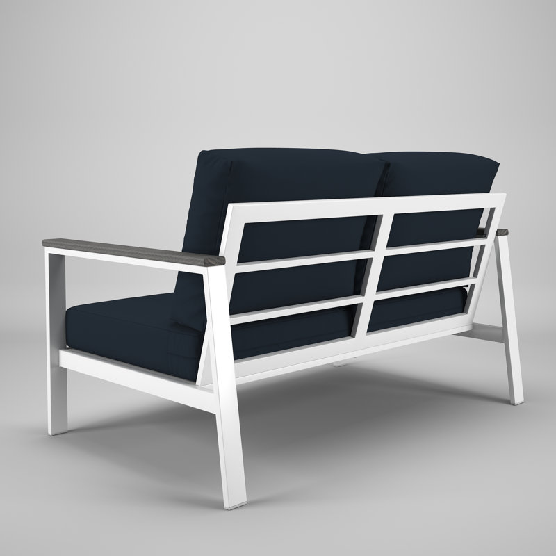 Townsend 55" Sunbrella® Patio Loveseat, Gray, Navy