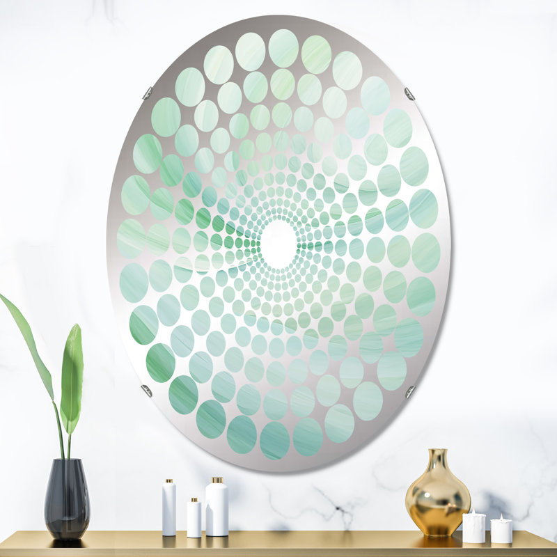Miroir décoratif vert à spirale ondulée - MIR106235 O, 35,4 po x 23,6 po