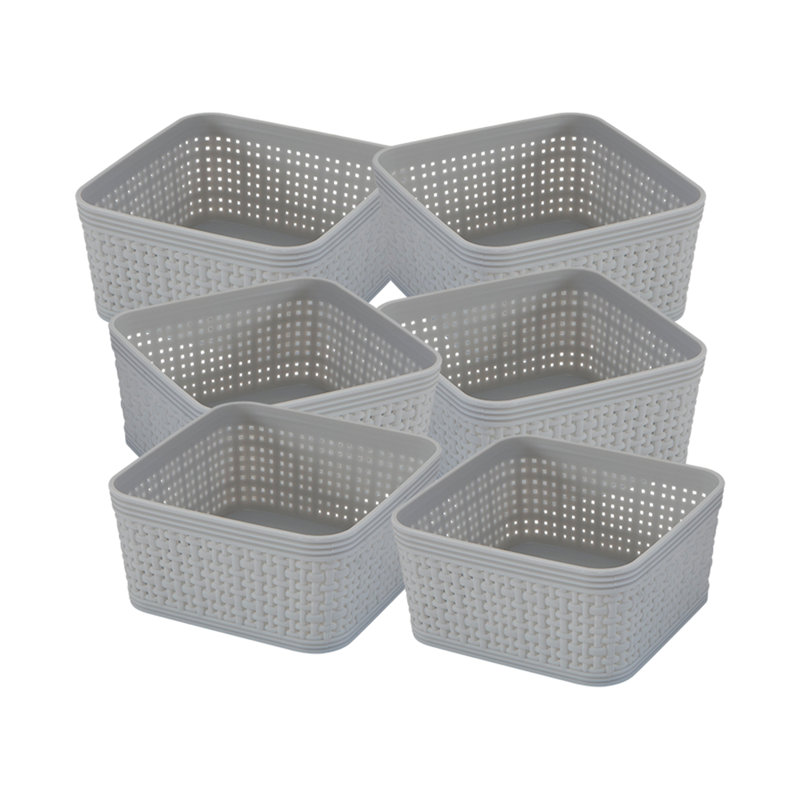 Simplify Plastic Decorative Basket, Gray