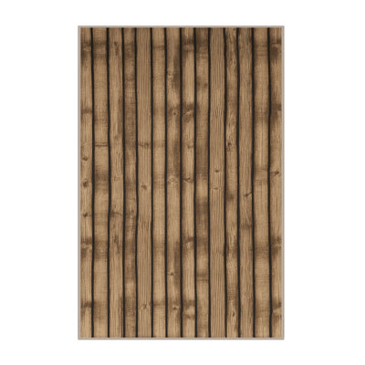 Washable Split Rail Fence Farm Area Rug