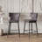 Counter Height Upholstered Bar Stools with Wing back and Metal Footrest