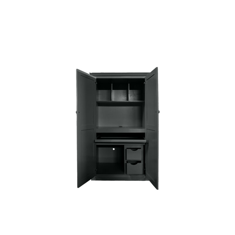 Bureau armoire en bois massif Breeda, Minerai de fer