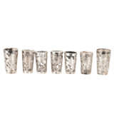 Taxco Mexican Sterline Silver Overlay Shot Glasses