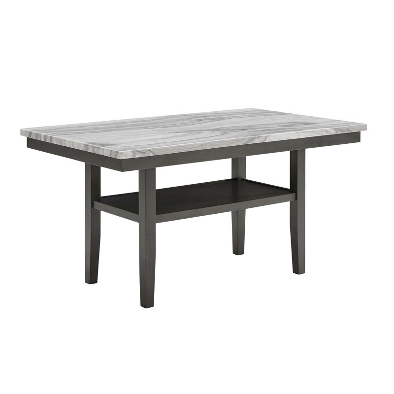 Table de salle à manger rectangulaire avec plateau de rangement en bois Luna