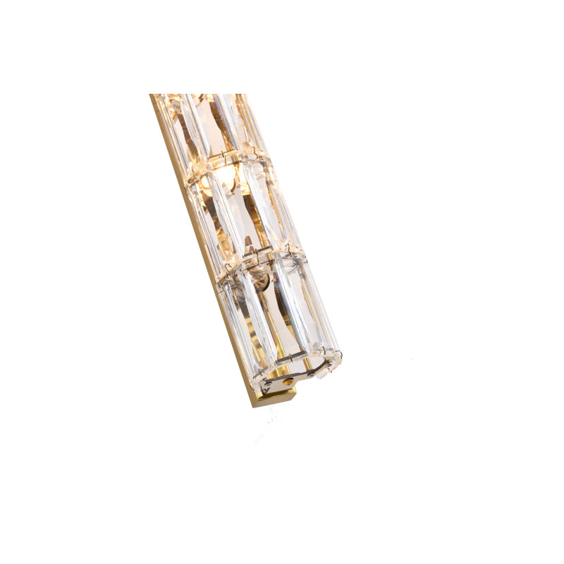 Transitional 9 Light Gold Crystal Wall Sconce