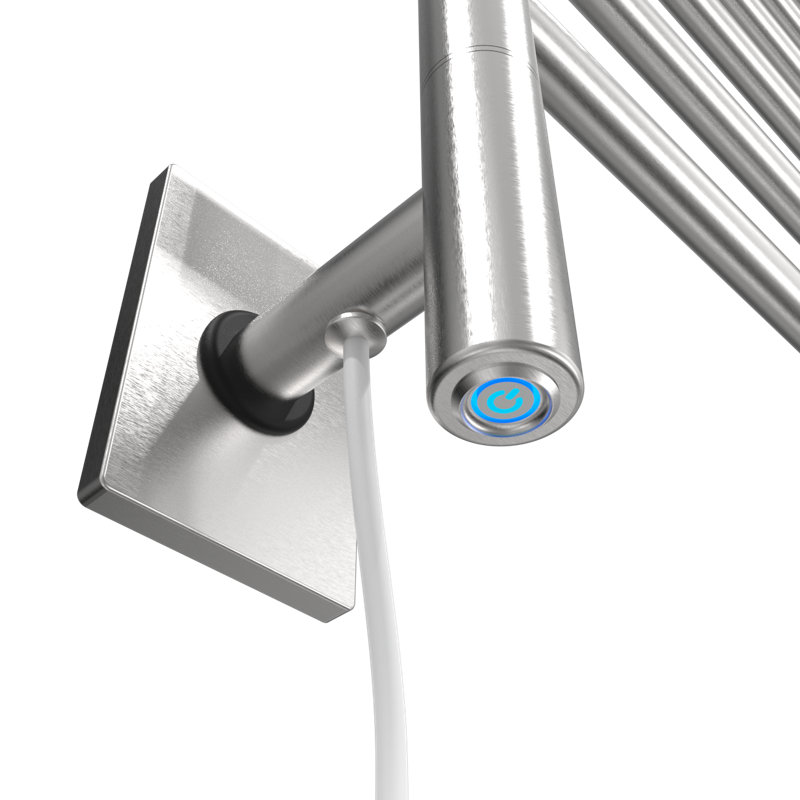 Chauffe-serviettes mural ou à brancher pivotant SL3, Acier inoxydable brossé , H 35 po x l 25 po x P 5 po