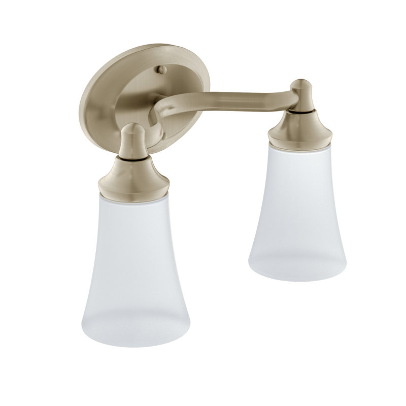 Éclairage pour salle de bain 2 lumières Eva, Nickel brossé