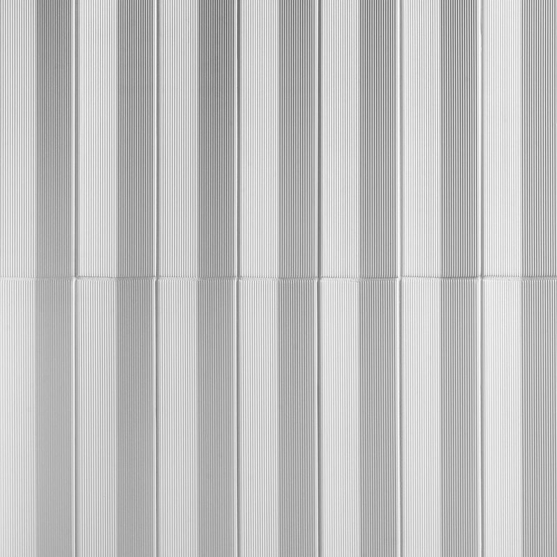 Kinzie 4x16 Concave 3D Matte Ceramic Tile, White