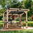 12 Ft. x 10 Ft. Solid Wood Patio Gazebo with Privacy Curtains