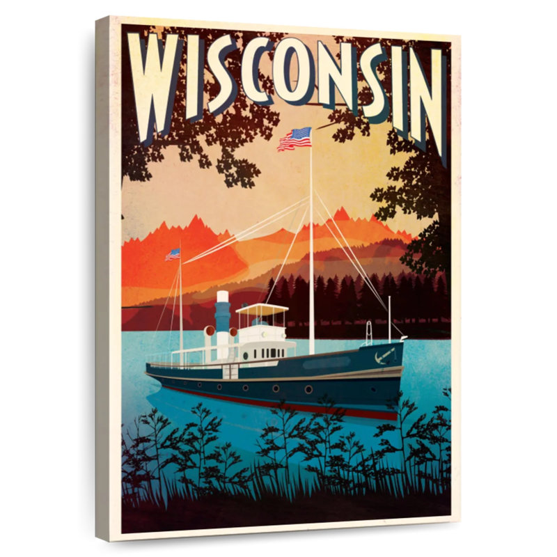 Wisconsin, affiche, H 24 po x l 16 po