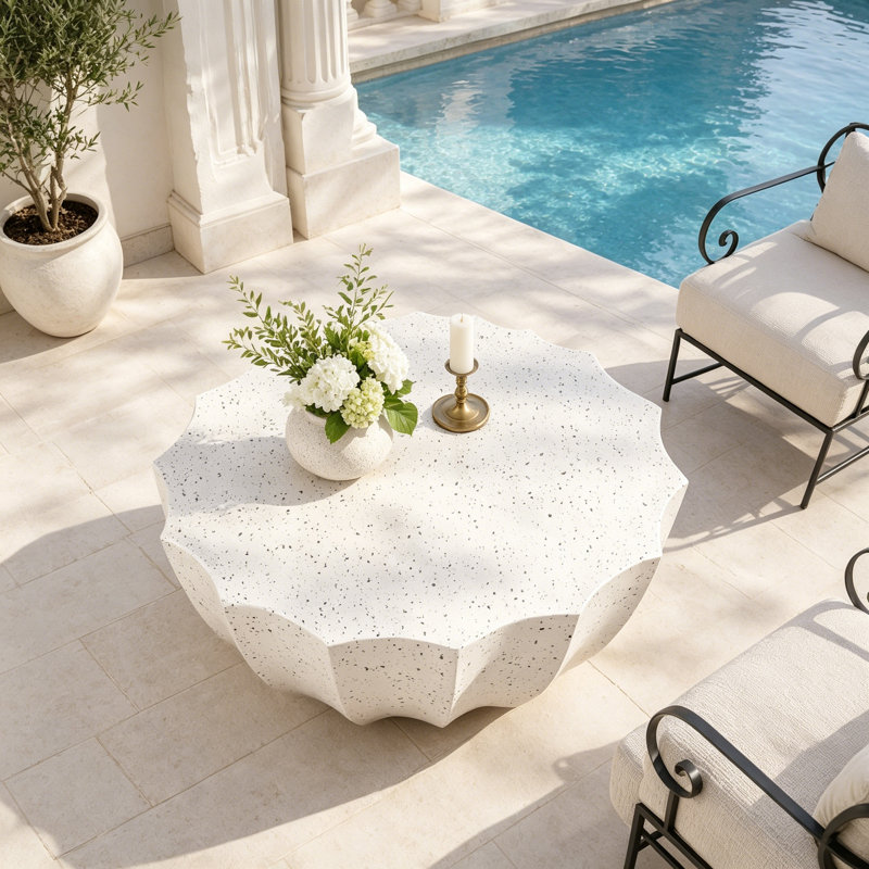Table basse moderne et imperméable, Blanc