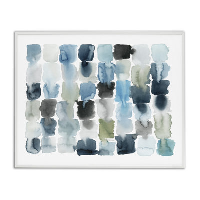 Ocean Inspired Abstract Tiles White Framed Giclee Art by Grace Popp