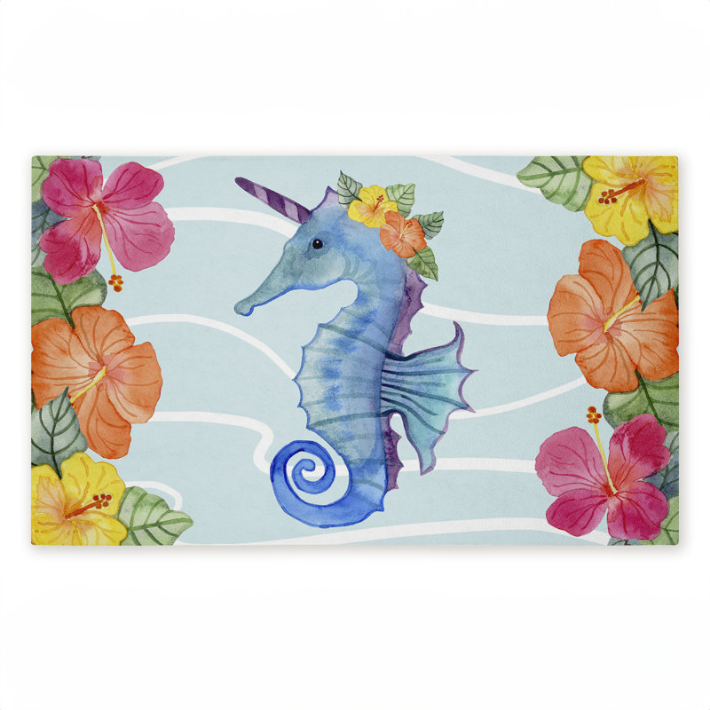 Paillasson Unicorn Seahorse & Hibiscus