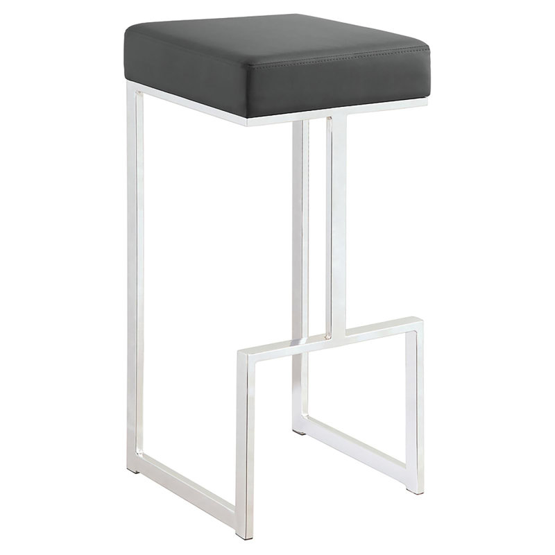 Tabouret de bar moderne rembourré avec pieds chromés et tons neutres