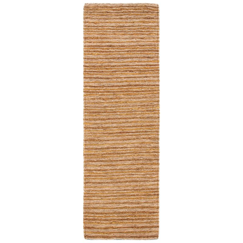 Tapis en jute noué à la main Feliciana, Tapis de couloir 2 pi 6 po x 8 pi