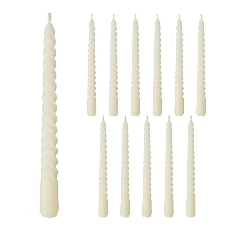 Bougie torsadée sans parfum Twist, Crème