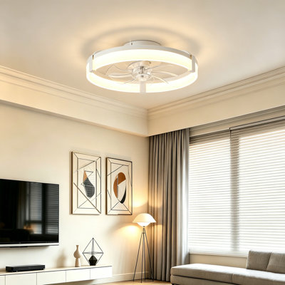 Ventilateur de plafond d'intérieur en cristal 20 po avec lumière et télécommande 