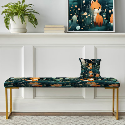 Feagin - Animal Print Upholstered Gold Bench