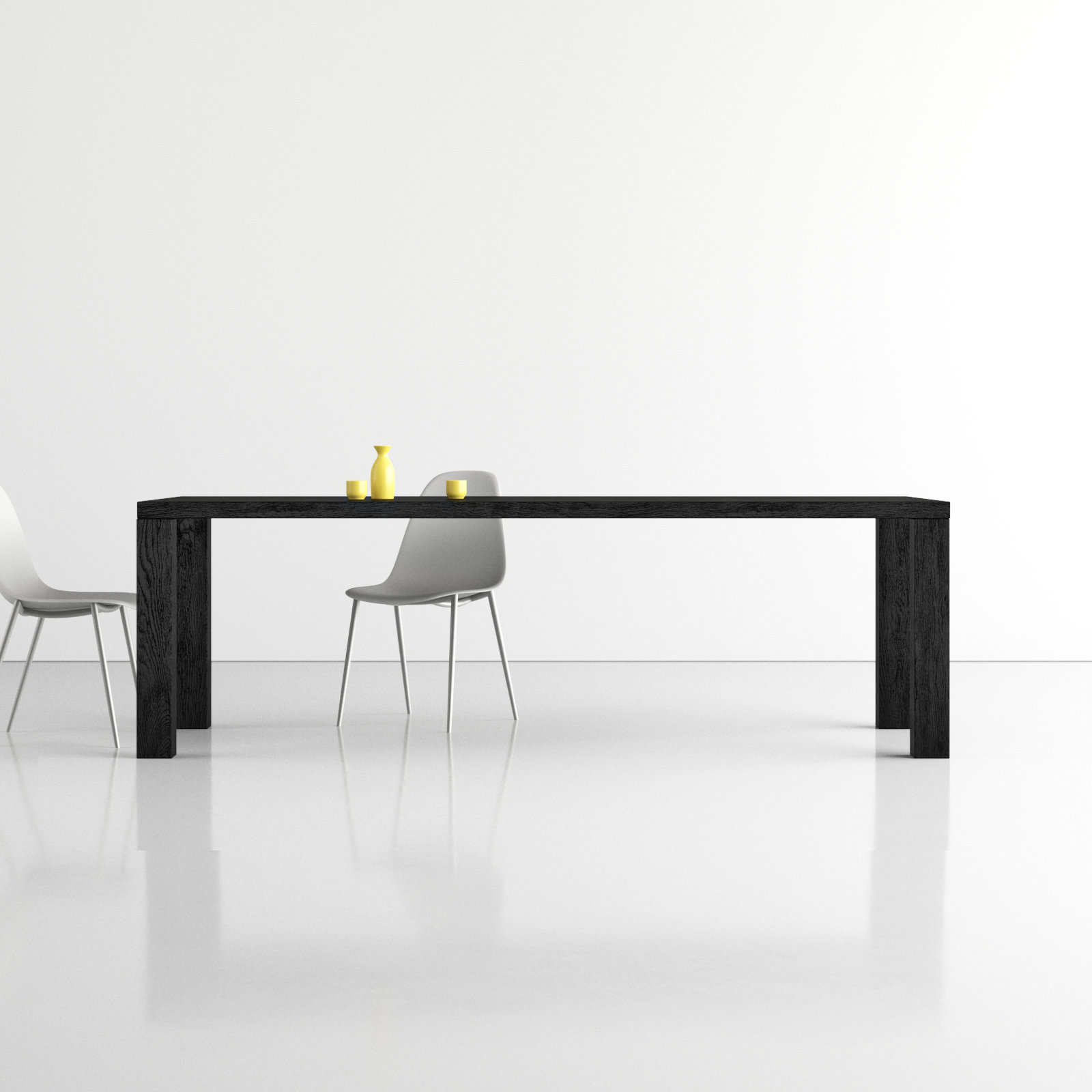Carson 63" Dining Table, Black, 29" H x 84.3" L x 36.2" W
