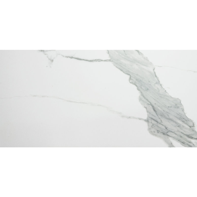 Porto 12" x 24" Porcelain Marble Look Polished Wall & Floor Tile, Calacatta