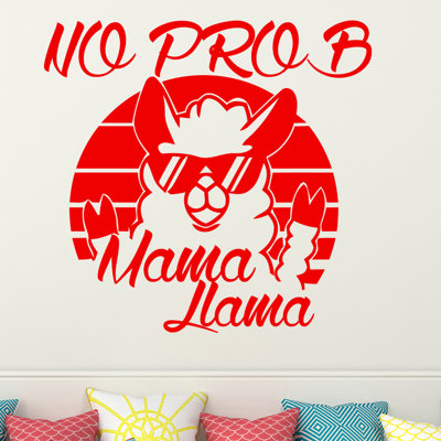 Décalcomanie murale "no prob maman llama"