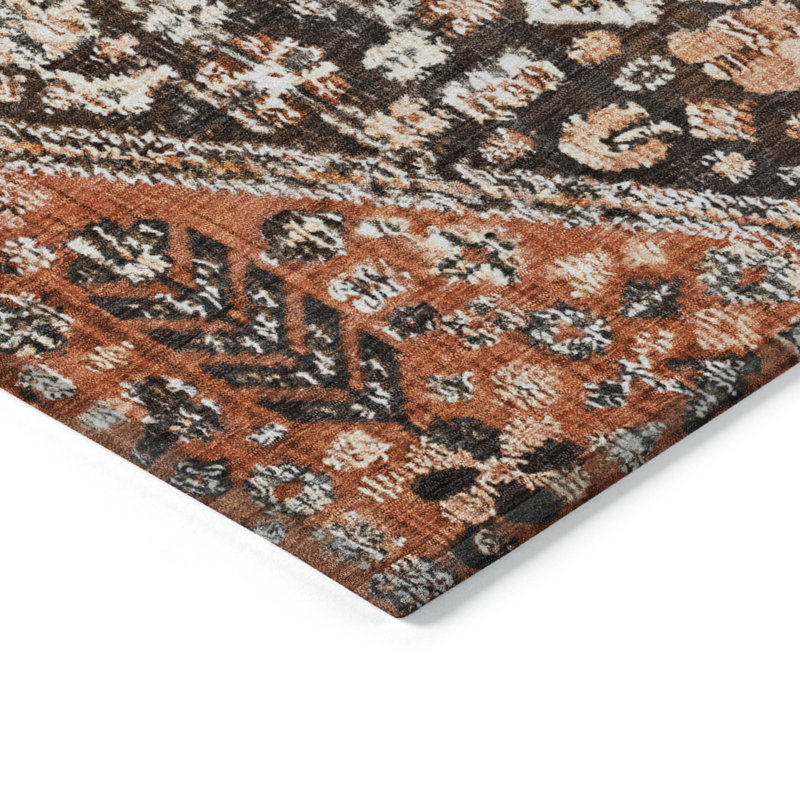 Tapis fudge Xhevrie intérieur / extérieur lavable à la machine, Rond 8 pi