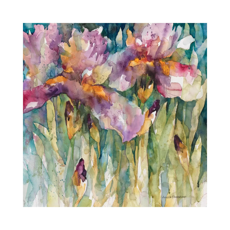 Iris sibérien par Annelein Beukenkamp - reproduction d'art, H 12 po x l 12 po x P 0,75 po, Toile tendue, Aucun mat