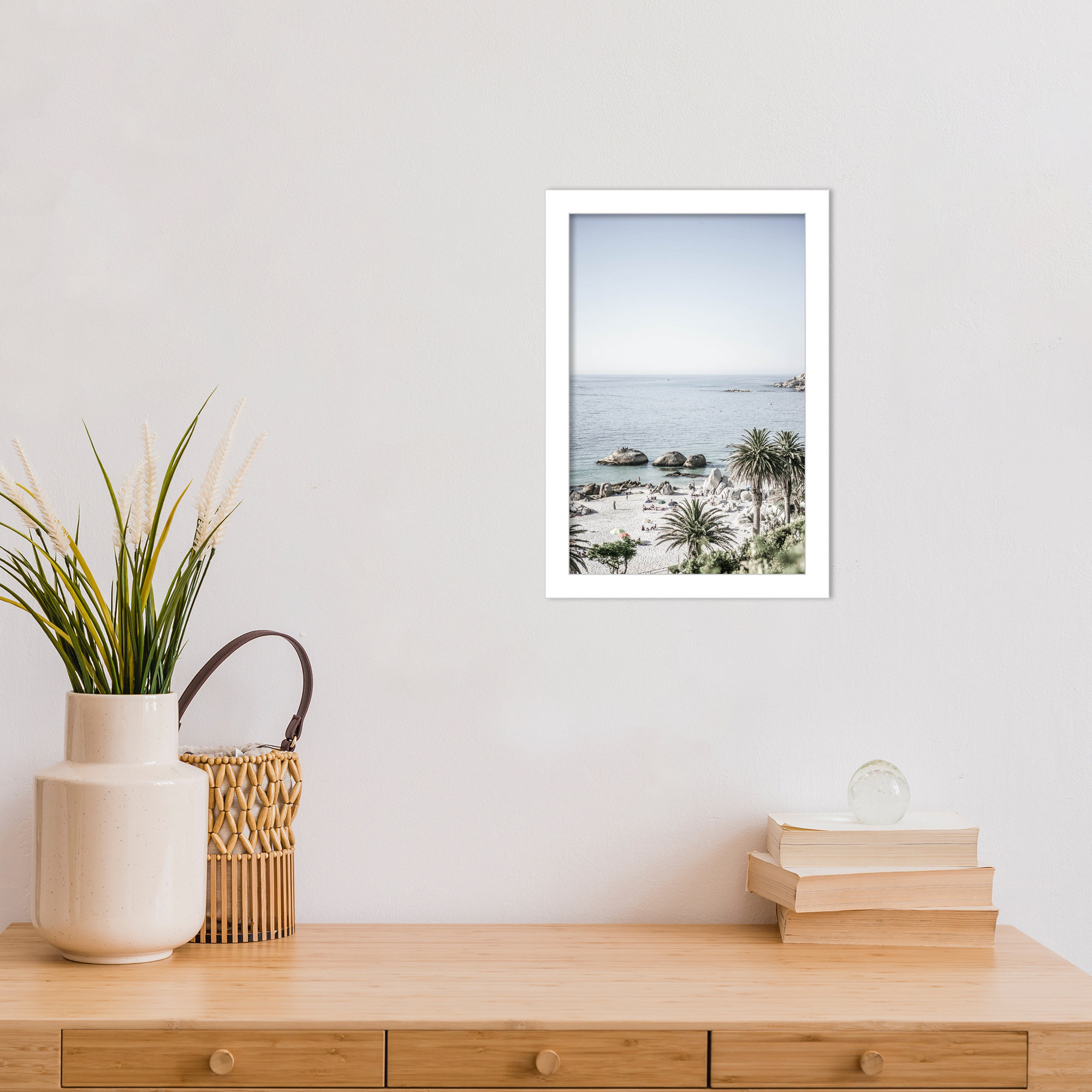 Clifton Beach by Shot by Clint Wood Framed Wall Art Print, White, 13" H x 9" W