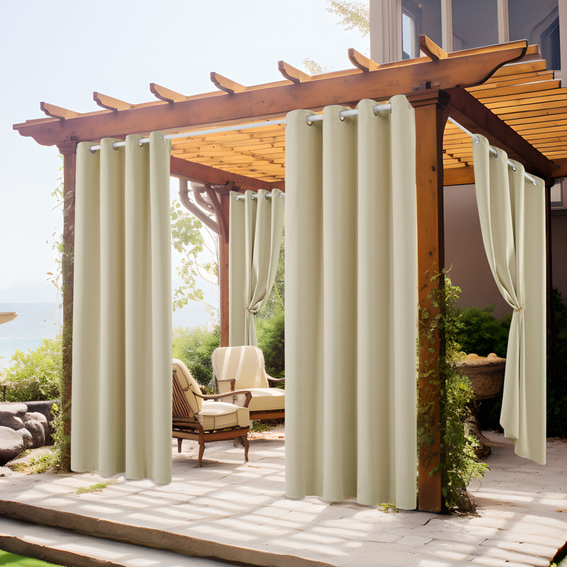 Areisy Room Darkening Curtain Pair, 52" W x 84" L, Dark Beige