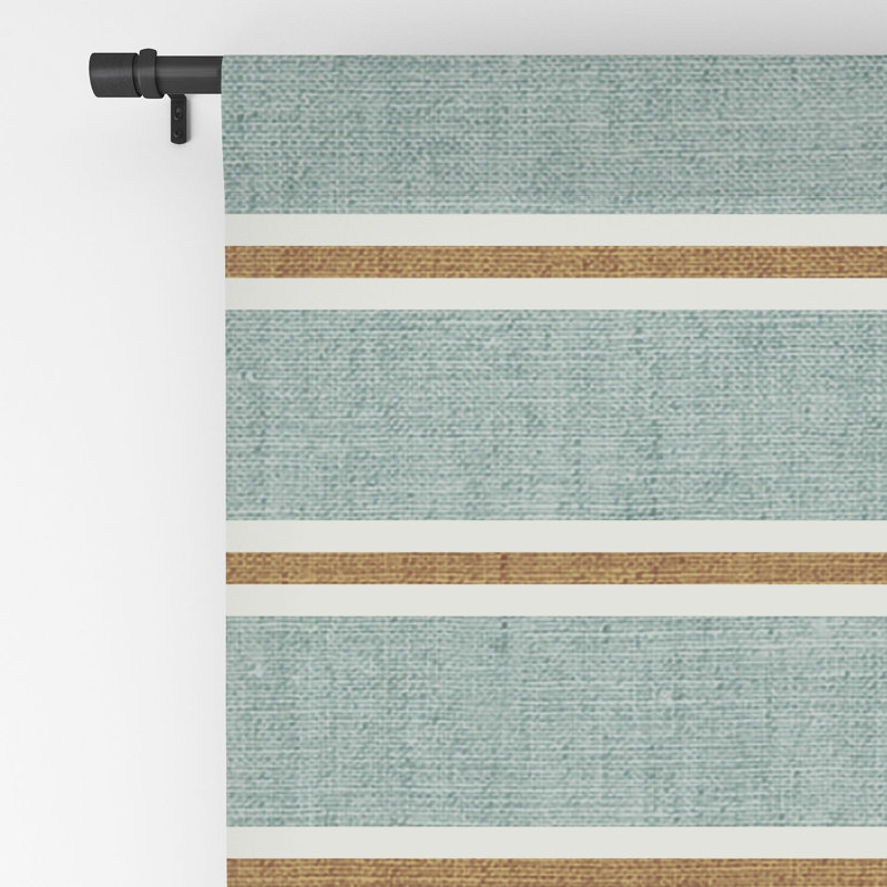 Little Arrow Design Co Cadence Stripes Dusty Blue 1pc Blackout Window Curtain Panel, 50" W x 96" L